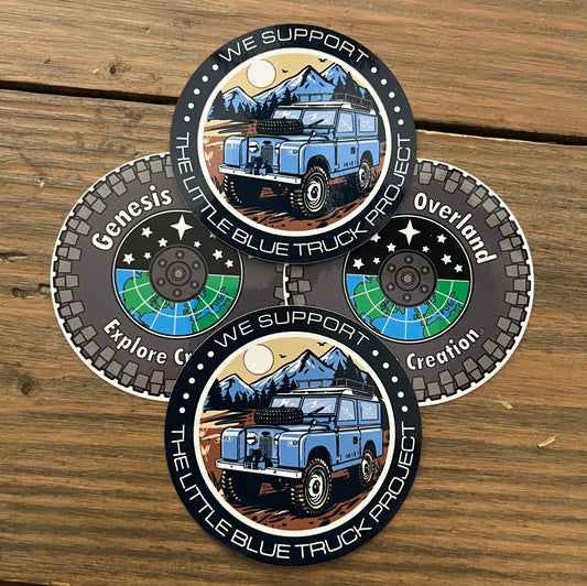 Little Blue Truck/Genesis Overland Sticker Duo