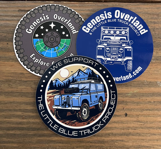 Little Blue Truck/Genesis Overland Sticker Trio